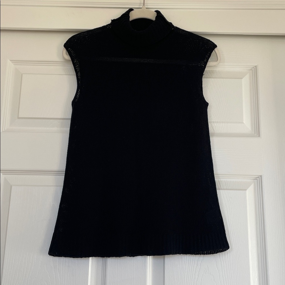 DKNY Black Knit Turtleneck Sleeveless Lightweight Tank Top Women's S - Picture 3 of 7